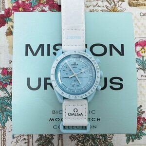 👑POSH NWT Swatch X Omega Bioceramic Moonswatch Mission To Uranus Watch